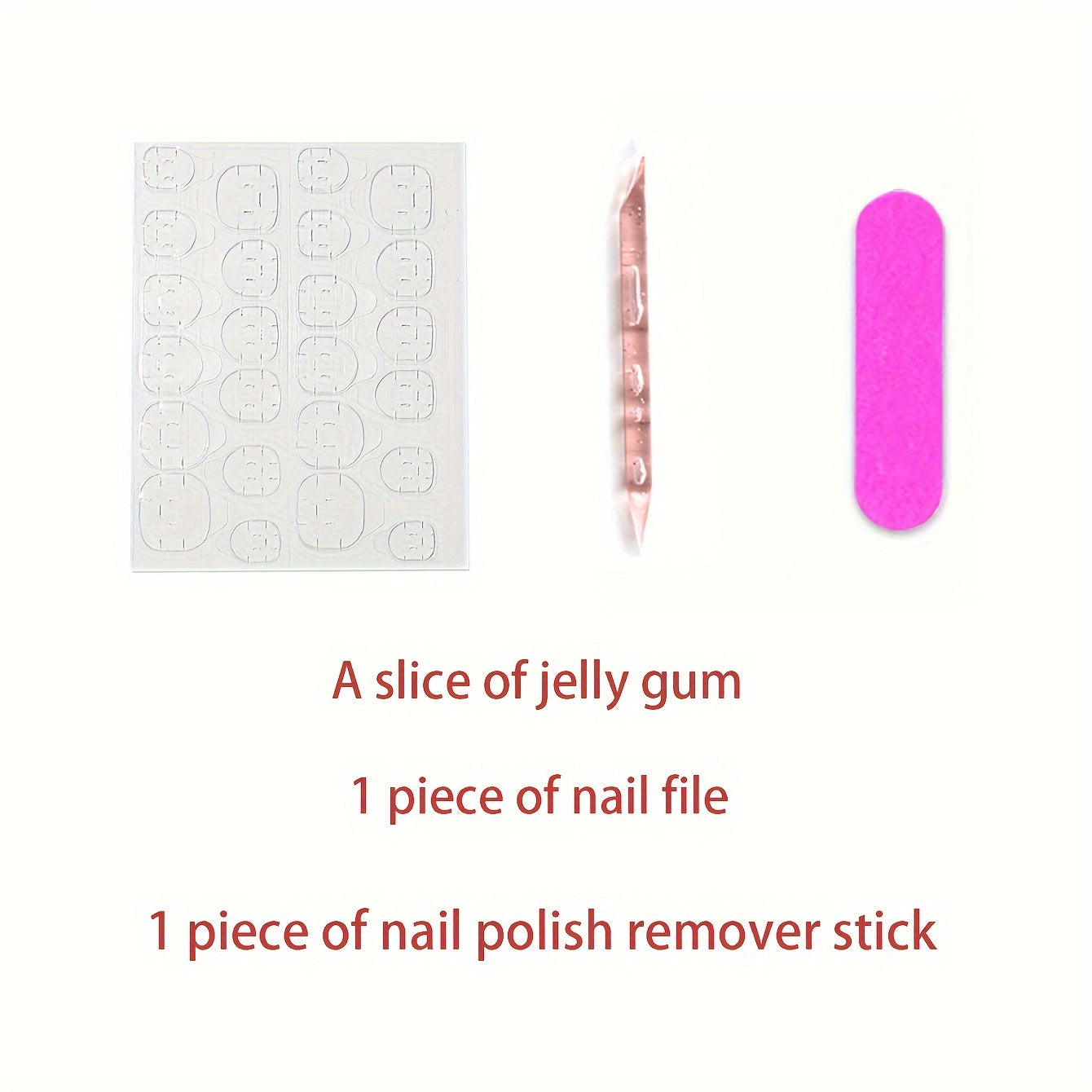 24pcs Long Coffin Press-On Nails Set, Ballet Shape, French Red Lip Sparkle, Versatile Pink Tones, with Nail File, Jelly Glue, and Nail Remover Stick, Love & Rhinestone Design, Beauty Personal Care